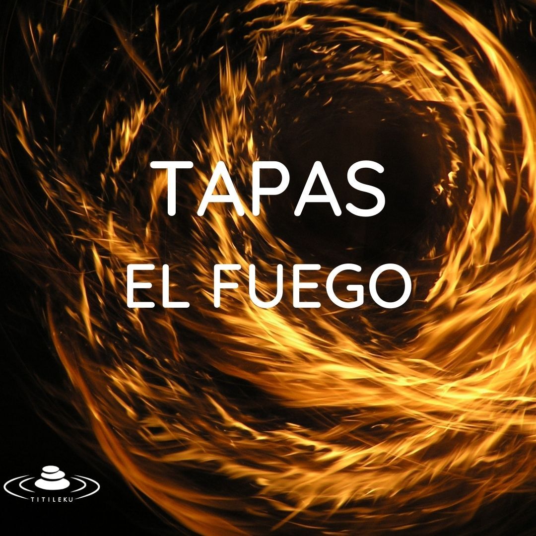 Fotografía de un aro de fuego girando cuyo texto dice "Tapas el fuego. Titileku"