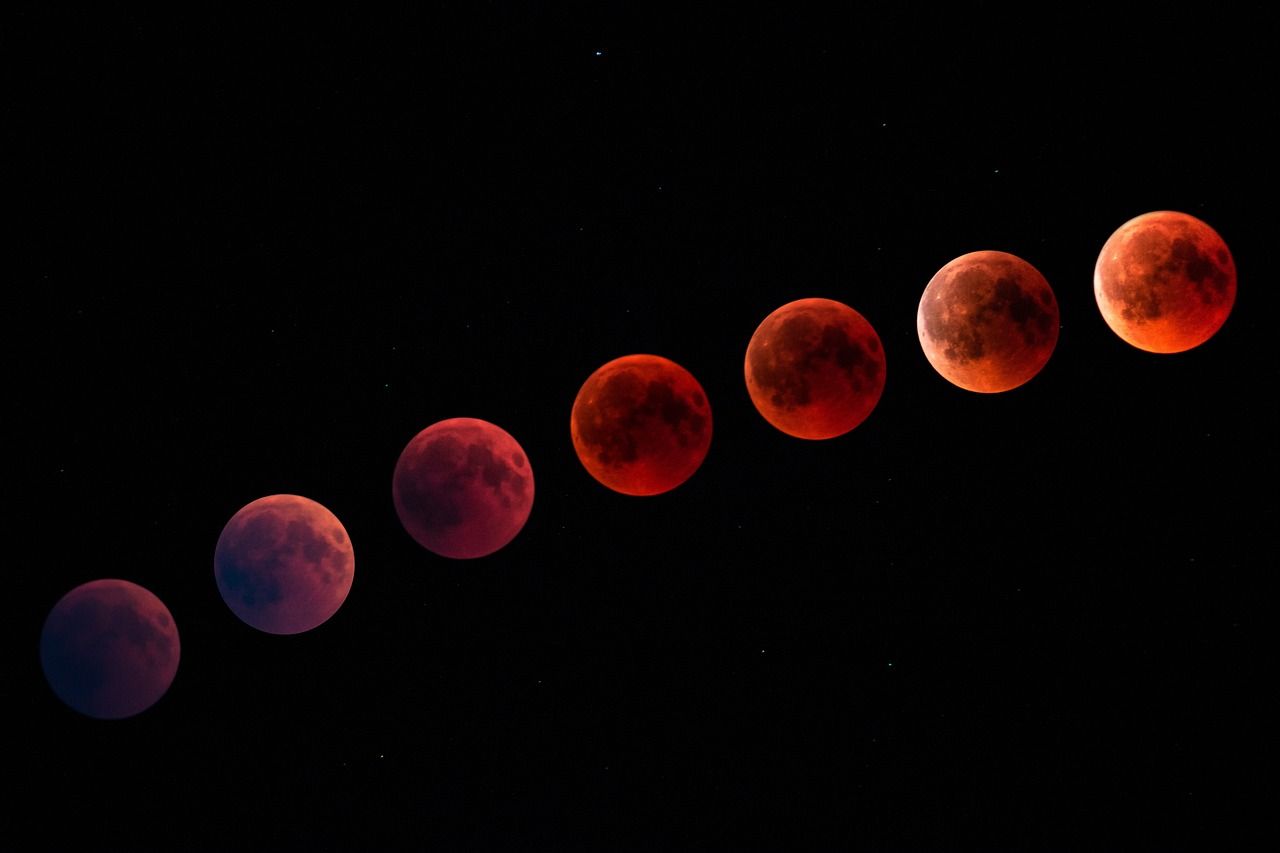imagen de la luna roja en ciclo lunar . Imagen de 0fjd125gk87 en Pixabay